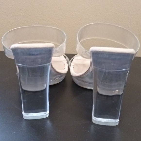 New Women's Dream Pairs Clear Slip On Heels - Picture 3 of 6